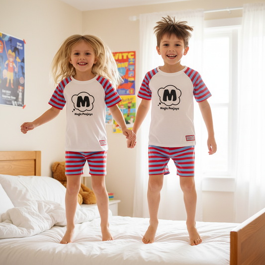 Set 1B – Unisex short (Red/Blue) + 'Super-Duper Dream Adventures' book